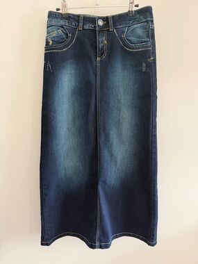 U.S. Polo Assn. Dark Blue Denim Long Skirt